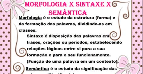 Morfologia Sintaxe E Semântica LIBRAIN