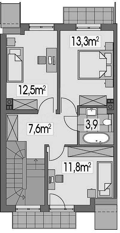 Projekt Domu Nutka Segment Lewy Floor Plans Visualizations