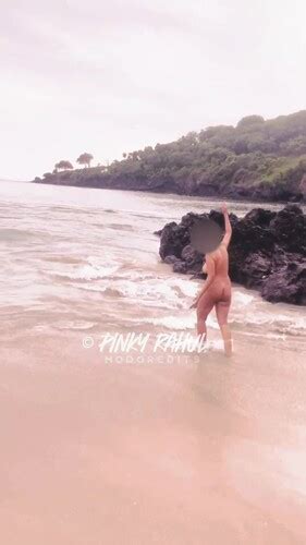 Pinky Rahul Roaming Full Naked On Beach During Day Part Ii Desi New