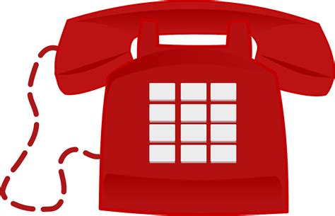 Answering The Phone Clipart Red