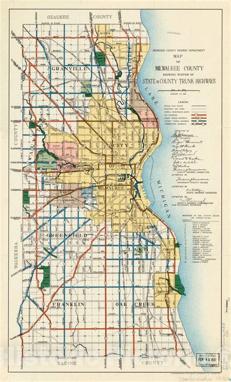 Map Milwaukee County Wisconsin 1937 Map Of Milwaukee County Showing