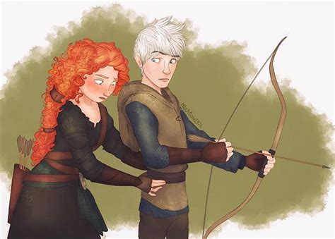 An Image Of Two People With Bows And Arrows In Their Hands One Is