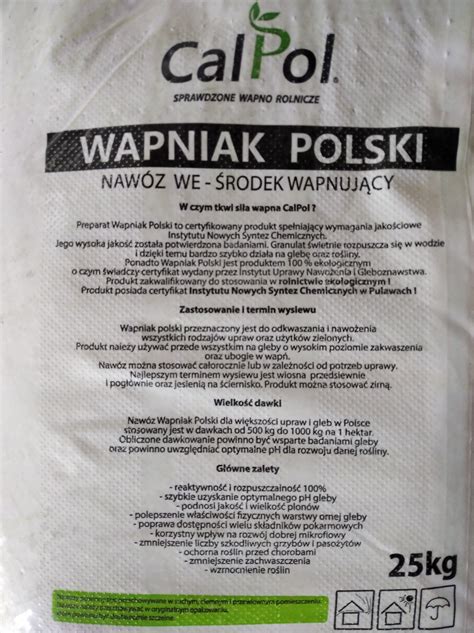 WAPNO NAWOZOWE 25 kg GRANULOWANE węglan wapnia