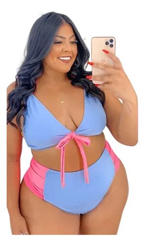 Biqu Ni Plus Size Cintura Alta Hot Pant Cortininha Pr Mium Mercadolivre
