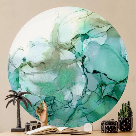 Papier Peint Rond Autocollant Emerald Colored Storm Cm