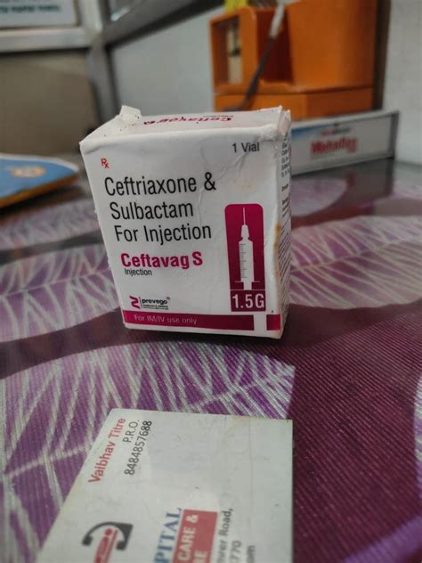 Ceftriaxone And Sulbactam Injection Strength 1 5 Gm At Rs 200 Vial In