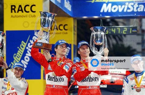 The Podium L To R Co Driver Herve Panizzi Fra With Gilles Panizzi