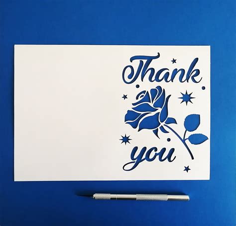 Thank you card svg 2 envelopes svg Silhouette cut file for | Etsy