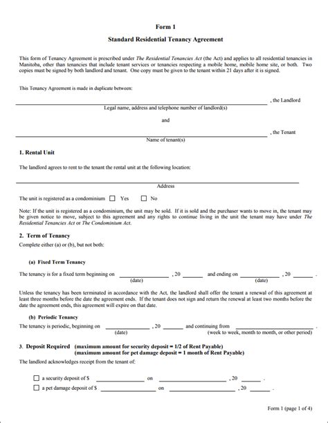 Tenancy Agreement Templates Free Download Edit Print And Sign