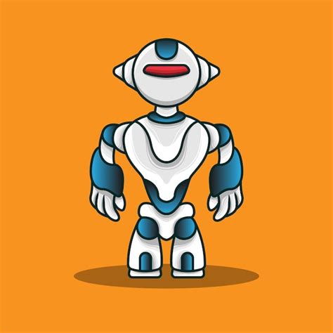 Erstaunliche Futuristische Humanoide Roboter Maskottchen Logo Ikone