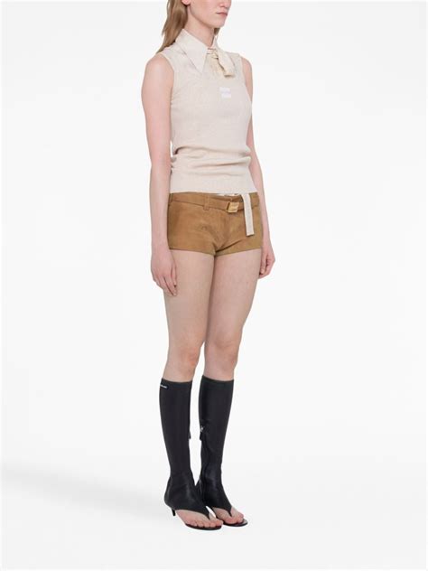 Miu Miu Tanktop Aus Geripptem Strick Nude FARFETCH DE