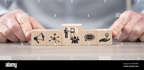 Wooden Blocks With Symbol Of Coaching Concept Stock Photo Alamy