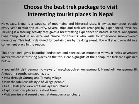 Ppt Choose The Best Trek Package To Visit Interesting Tourist Places