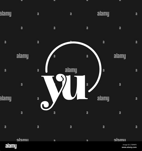 Yu Logo Initials Monogram With Circular Lines Minimalist And Clean