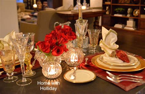 Fancy Valentine's Dinner Table Setting - Home with Holliday