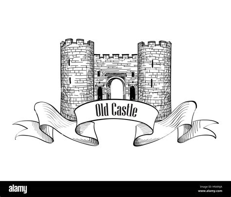 Castle Logo Retro Vector Label Stock Vector Image And Art Alamy