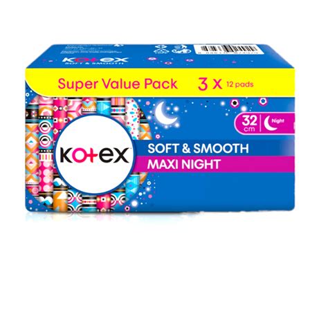 Kotex Soft Smooth Maxi Night Wing 32cm 12Padsx3 Shopifull