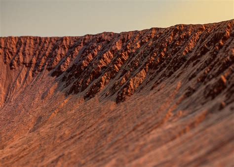 Gullied Crater On Mars Rendered Using Autodesk Maya And Ad Flickr