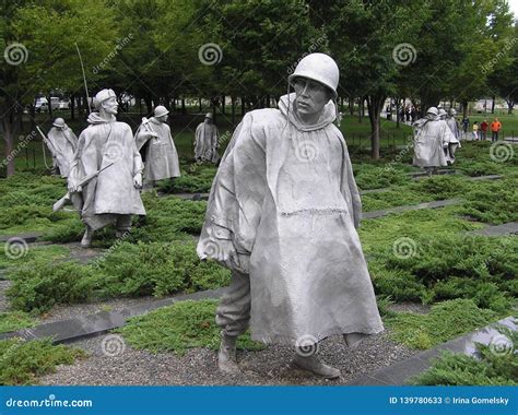 Usa Washington Dc Korean War Veterans Memorial Editorial Stock Photo