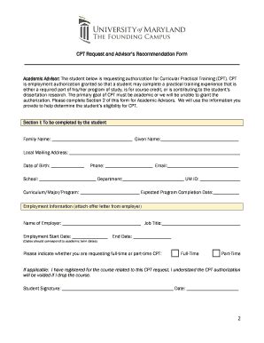 Fillable Online Umaryland CPT Request Form Umaryland Fax Email Print