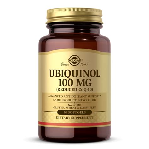 Ubiquinol 100 Mg Reduced CoQ 10 Softgels Heart Health Solgar