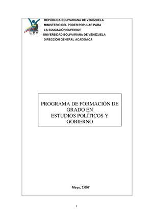 Calaméo UBV Documento Conceptual Estudios Políticos Y Gobierno