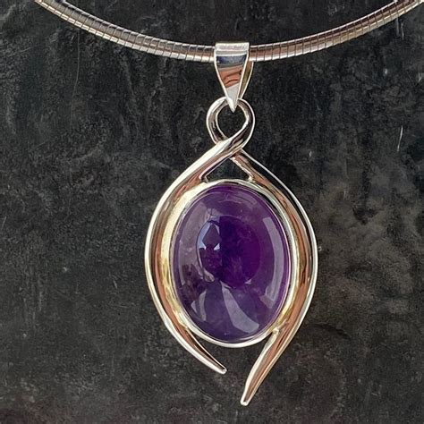 Amethyst Pendant - oval amethyst pendant | Amethyst pendant, Amethyst ...