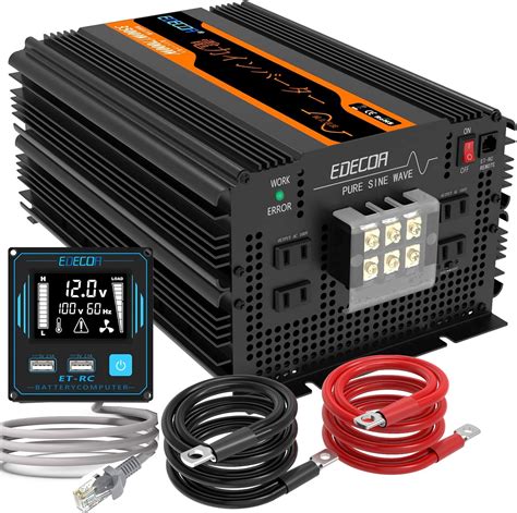 Edecoa 1500w 純正弦波インバーター 12v Dc 100v Ac インバーター 電源 変換 50hz 60hz Lc 店舗良い