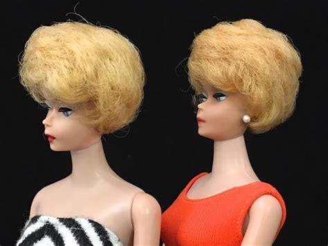 Lot 2 BLONDE BUBBLE CUT BARBIES IN ORIGINAL SWIMSUITS SHOES ARE REPLACEMENTS