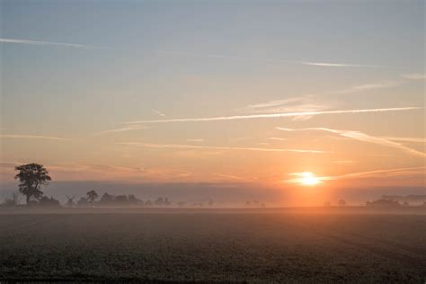 Wallpaper Sunlight Landscape Sunset Hill Sunrise Evening Mist