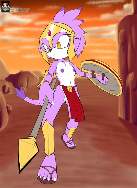 Rule 34 1girls Angry Anthro Armor Armwear Blaze The Cat Bottomless Bottomwear Breasts Clothed