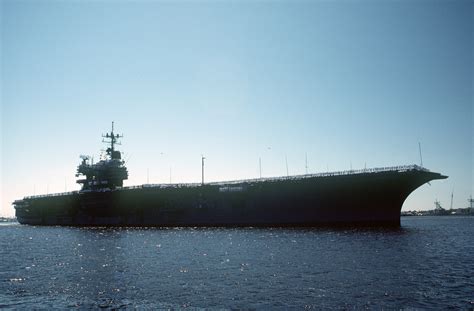 A Starboard Bow View Of The Aircraft Carrier USS SARATOGA CV 60 With