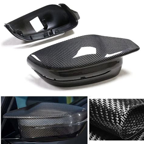 Car Real Carbon Fiber Rearview Mirror Cover Trim For Bmw New M M G