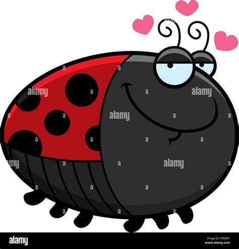cartoon illustration   ladybug    love expression stock