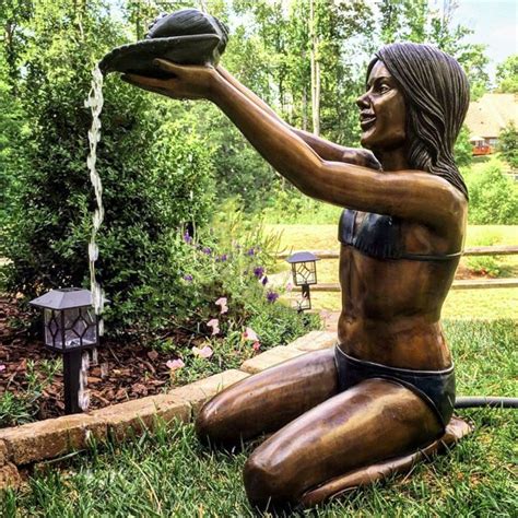 Free Open Lawn Decoration Nude Girl Statue Bronze Garden Water Fountain Aongking Art Sculpture