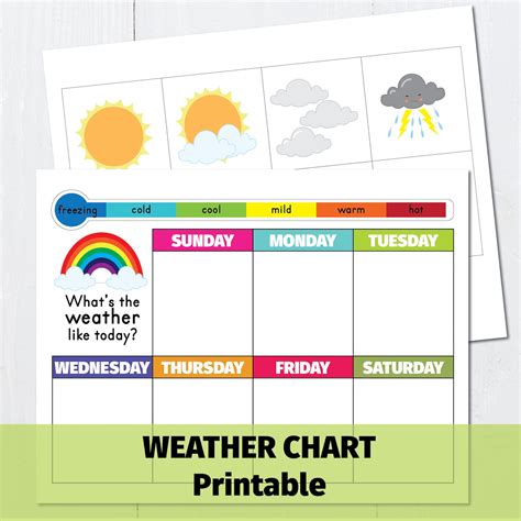 Weather Chart Preschool Printable, Digital Download Montessori ...