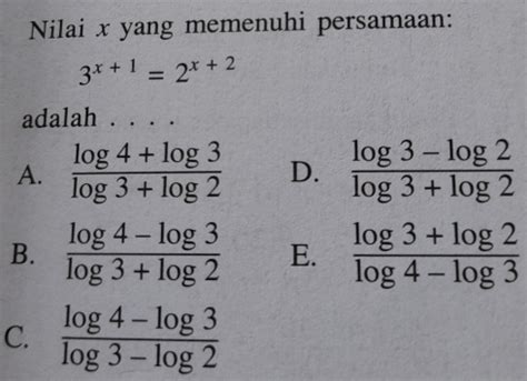 Nilai X Yang Memenuhi Persamaan X X Adalah Gauthmath