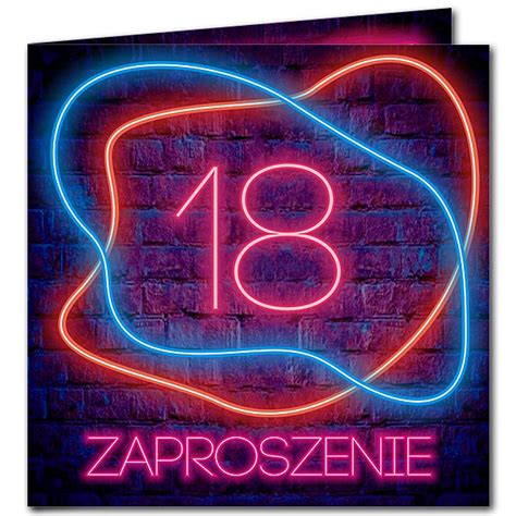 Zaproszenia Na Urodziny Osiemnastk Neon Cocobird Cocobird