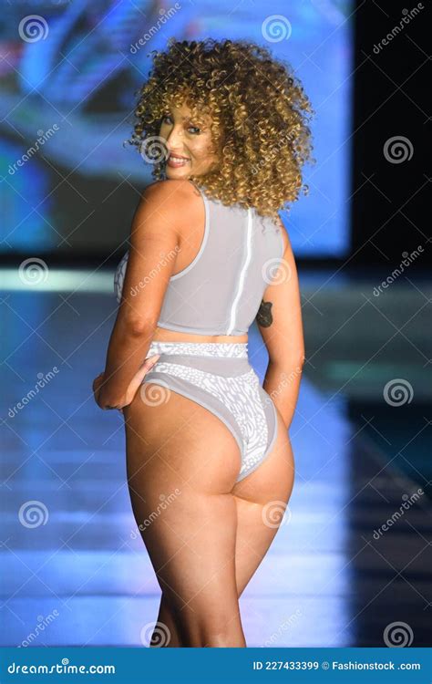 A Model Walks The Runway For Bikini Beach Australia Show Editorial Stock Image Image Of
