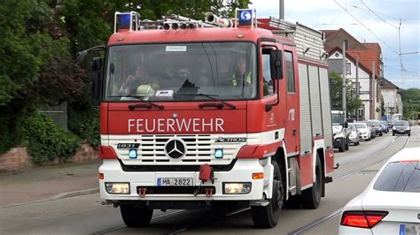 Geteilter L Schzug Mit Reserve Hlf Bf Mannheim Feuerwache S D Youtube