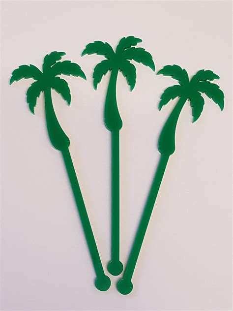 Palm Tree Cocktail Stirrer Swizzle Stick X 3 Folksy