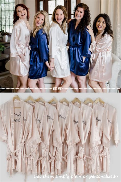 Bridesmaids Robes Set Of 10 Slumber Party Robes Nude Blush Etsy