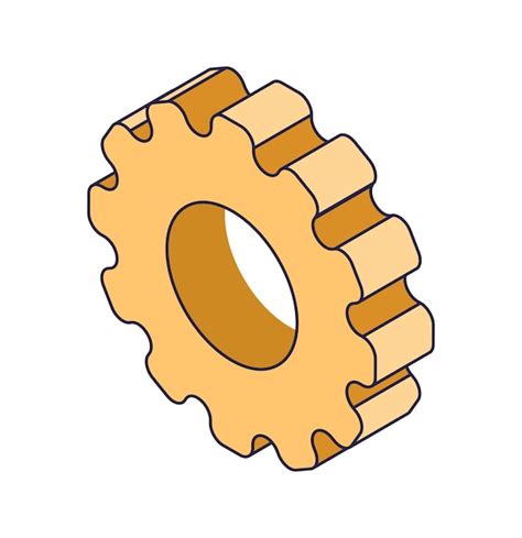 Símbolo De Engrenagem Isométrica Vetor De Símbolo De Engrenagem Sinal 3d Isolado No Fundo Branco