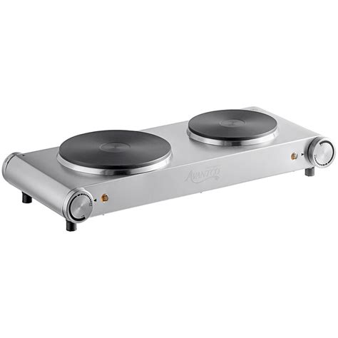 Avantco 177EBS102 Double Burner Solid Top Portable Electric Hot Plate 1 800W 120V