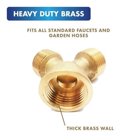 Heavy Duty Brass Garden Hose Connector With Shut Off Valve Water Parts 3 4 Inlet And Outlet