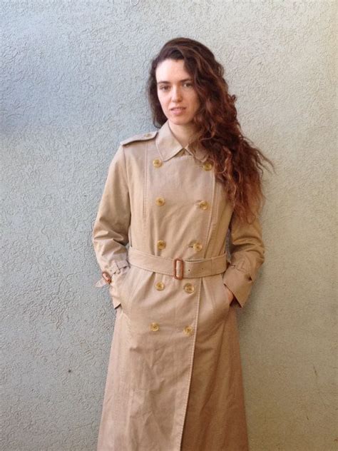 Vintage Authentic Women Burberry London Beige Trench Coat Etsy