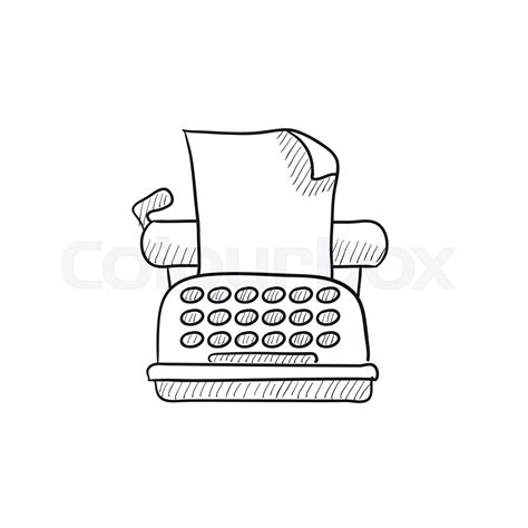 Typewriter Sketch Icon Stock Vector Colourbox