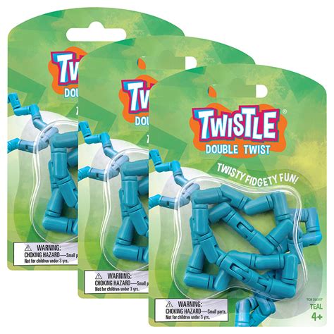 Brainboosters Twistle Double Twist Teal Fidget Toy Pack Of 3