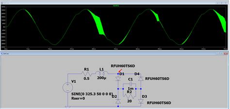 Solved LTSpice Diode Bridge Rectifier Output Oscillating SolveForum