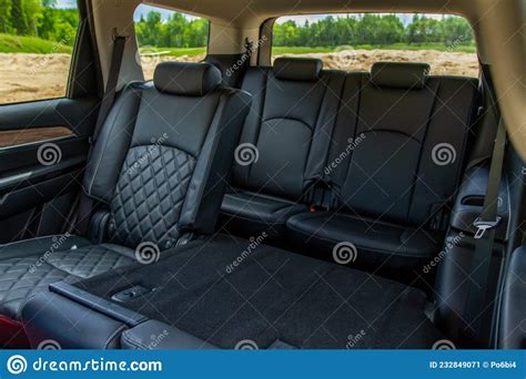 Modern Suv Car Inside Leather Black Back Passenger Seats In Modern